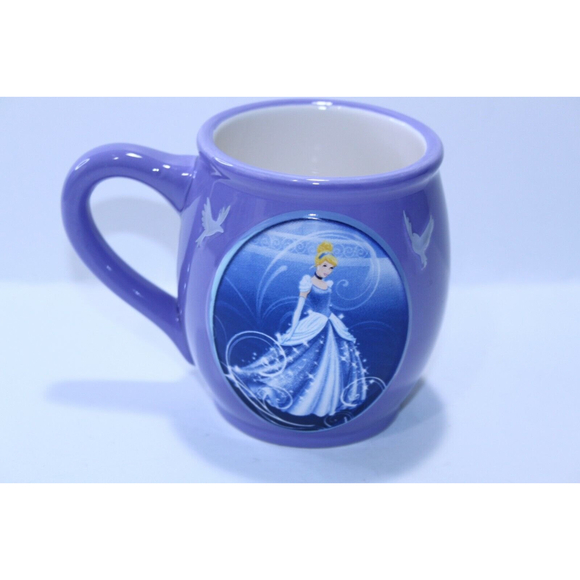 Disney Cinderella Raised Doves 3D Purple Bubble Embossed Coffee  Mug Cup 3.5” - Picture 1 of 12